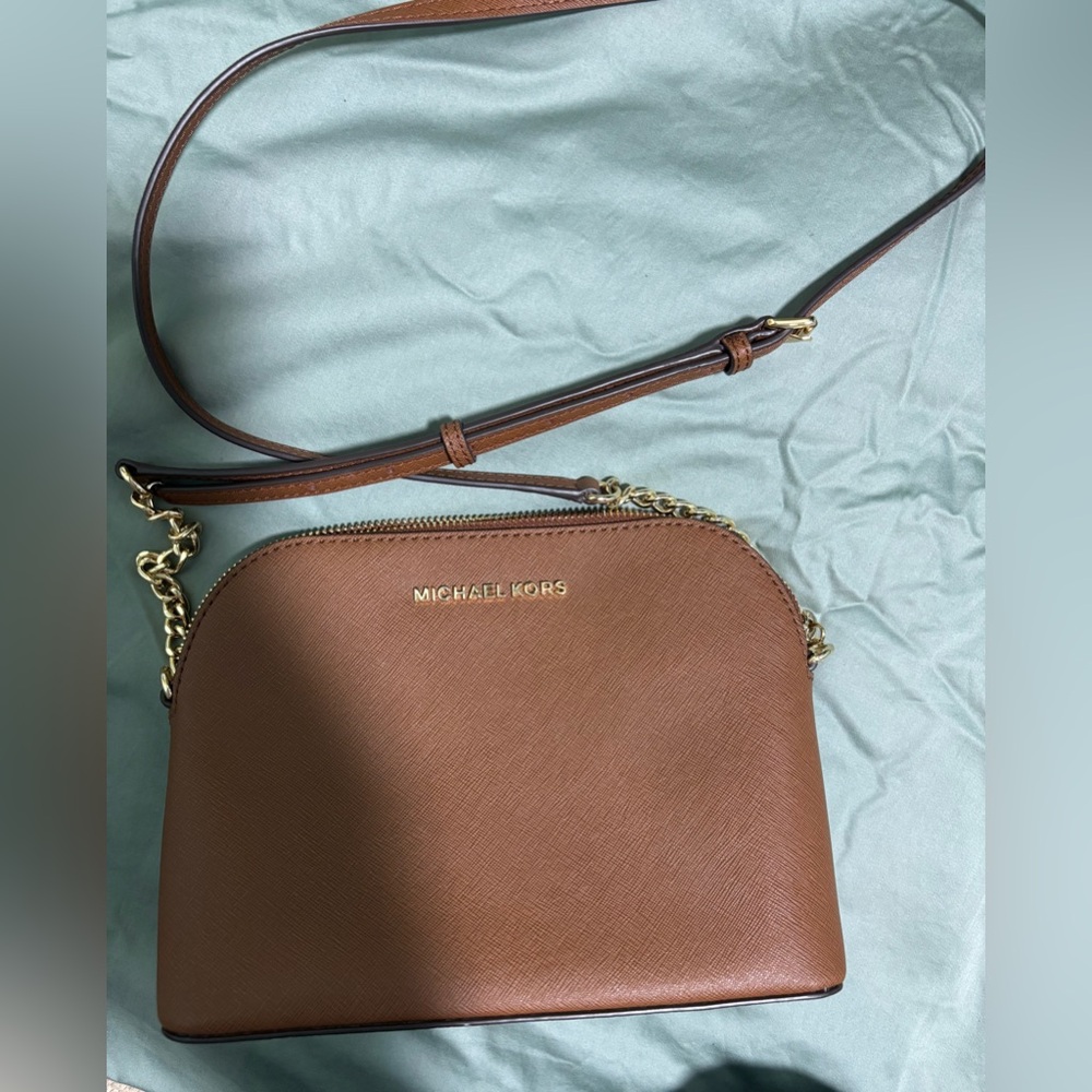 Michael Kors Tan Crossbody Bag with Gold Accents